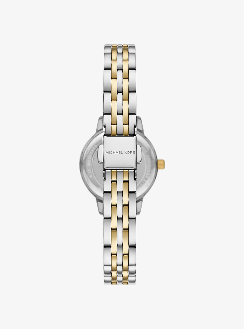 Mini Melissa Pav&eacute; Two-Tone Watch in TWO TONE | Michael Kors