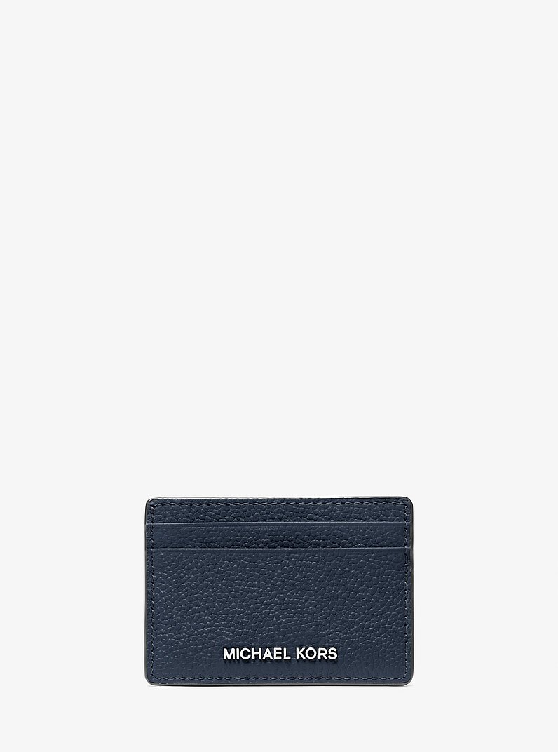 Kartenetui aus gekrispeltem Leder in NAVYBLAU | Michael Kors