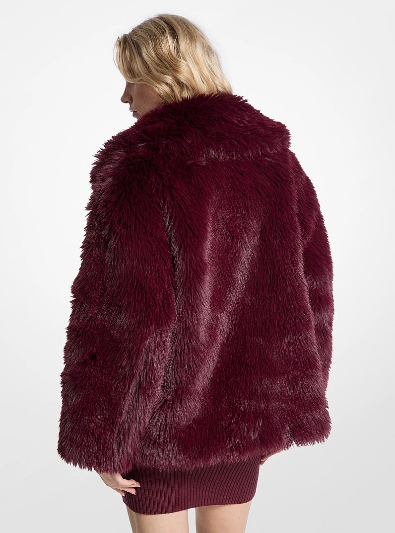 Faux Fur Peacoat in OXBLOOD | Michael Kors