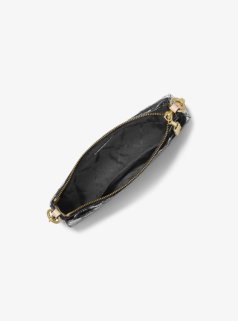 Pochette media in vernice con catena e logo Empire