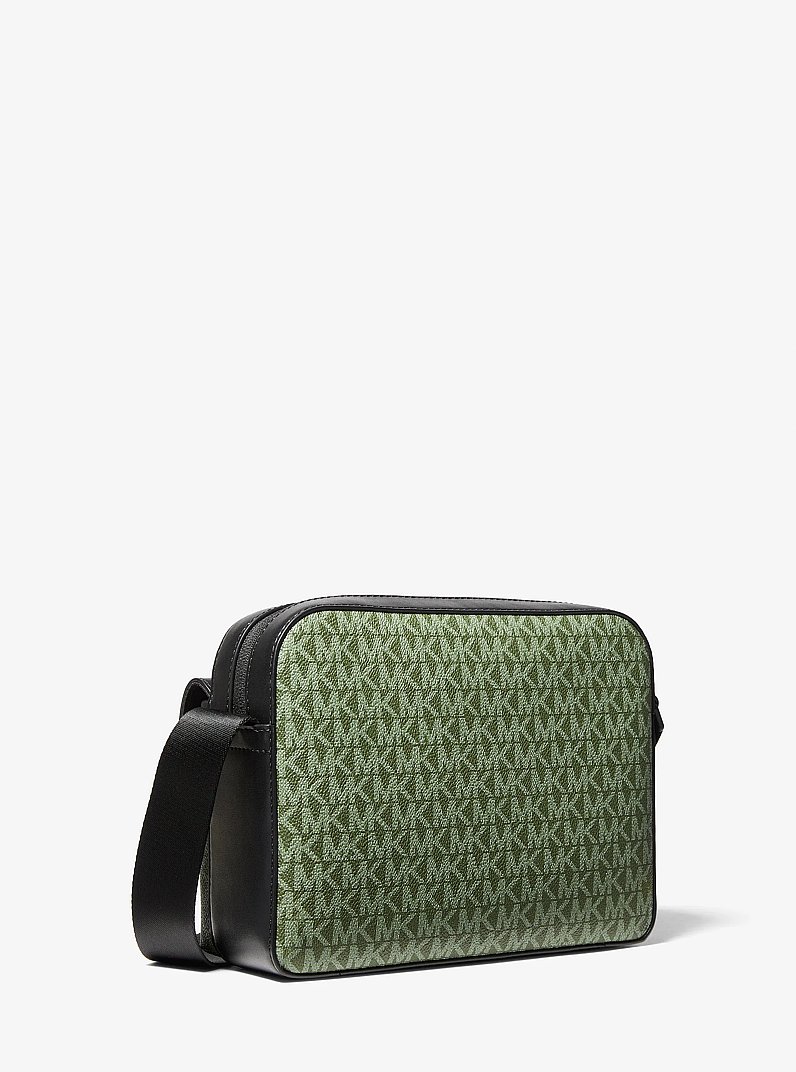 Cooper Medium Signature Logo Camera Bag in AMAZON GREEN MULTI | Michael Kors