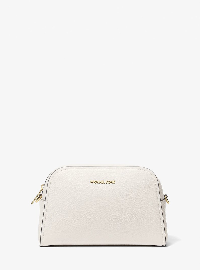 Ashton Extra-Small Heart Embellished Strap Camera Crossbody Bag in LT CREAM | Michael Kors