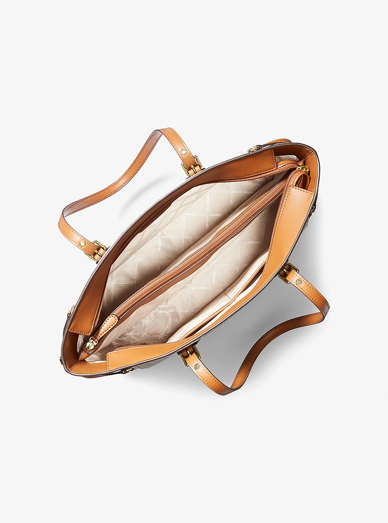 Voyager Medium Logo Tote Bag in VANILLA | Michael Kors