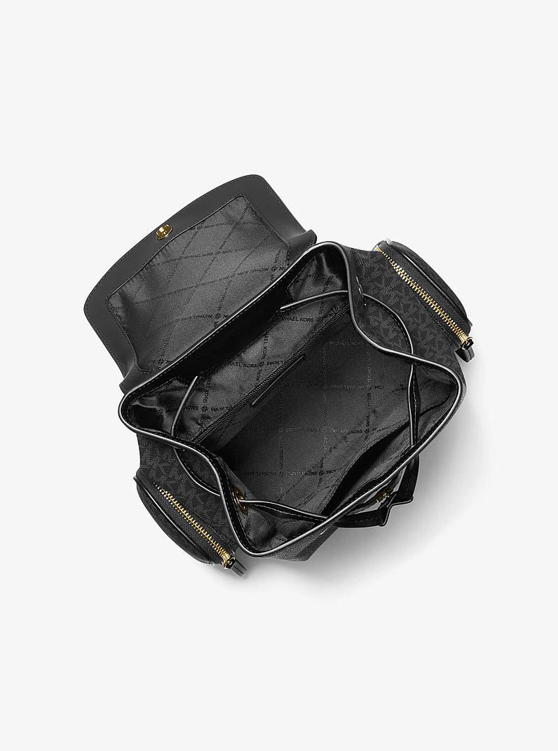 Jet Set Medium Logo Backpack in BLACK | Michael Kors