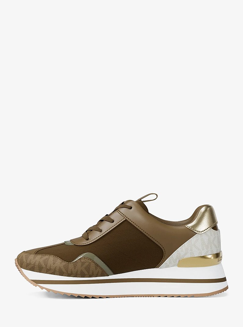 Sneaker Raina in mesh color-block e stampa logo in LODEN | Michael Kors
