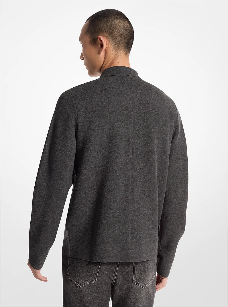 Viscose Blend Snap Jacket in CHARCOAL | Michael Kors