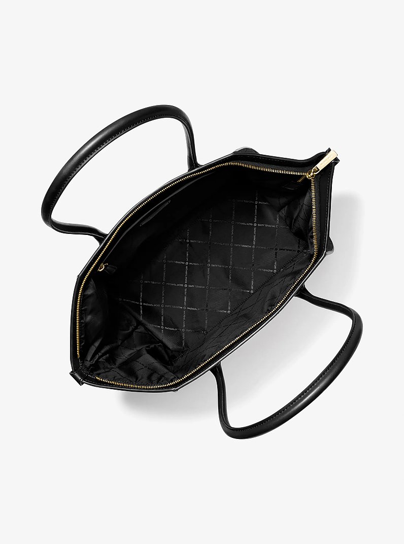 Avril Extra-Large Leather and Suede Tote Bag in BLACK - Sale