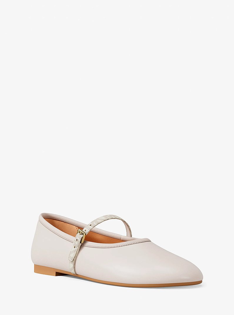 Chausson de ballet Phoebe avec bande &agrave; logo Signature in CR&Egrave;ME L&Eacute;GER | Michael Kors