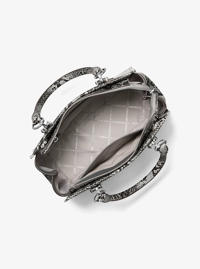 Borsa a mano Marilyn media in pelle stampa serpente