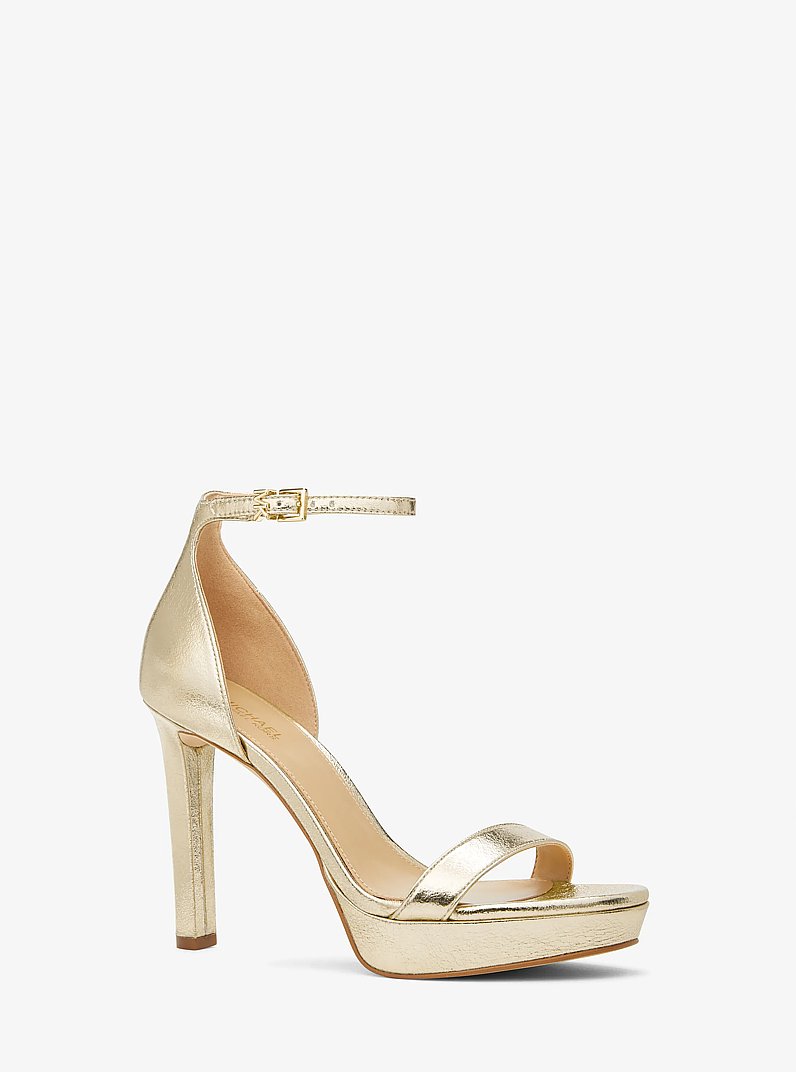 Margot Metallic Platform Sandal in PALE GOLD | Michael Kors