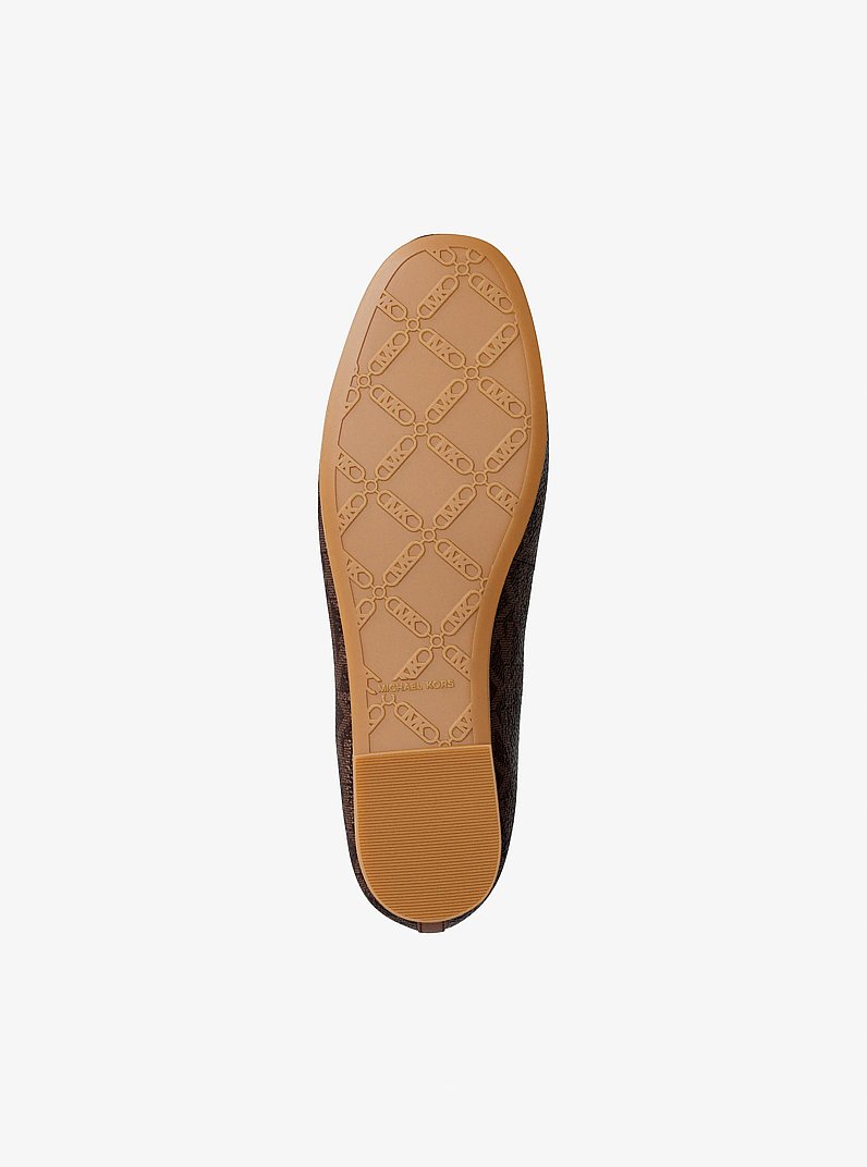 Savannah Signature Logo Ballet Flat in BROWN | Michael Kors