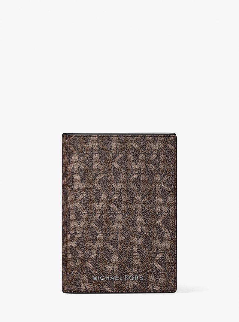 Hudson Signature Logo Bi-Fold Card Case in BROWN/LUGGAGE | Michael Kors
