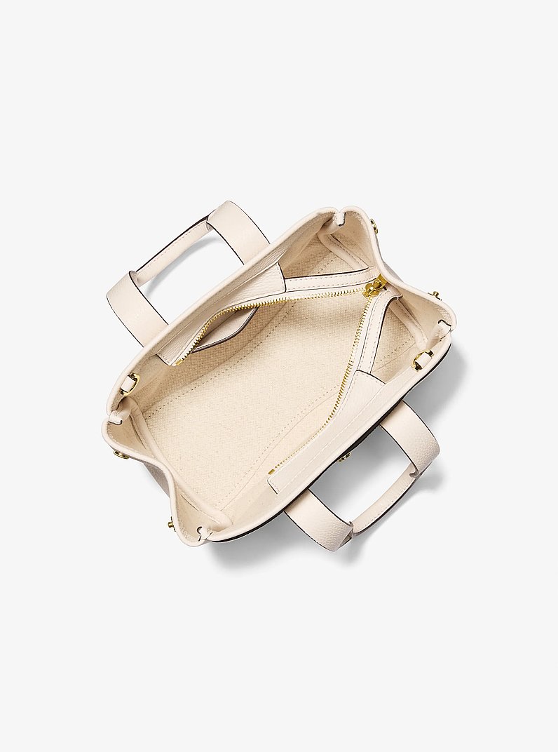 Romee Extra-Small Pebbled Leather Crossbody Bag in LT CREAM | Michael Kors