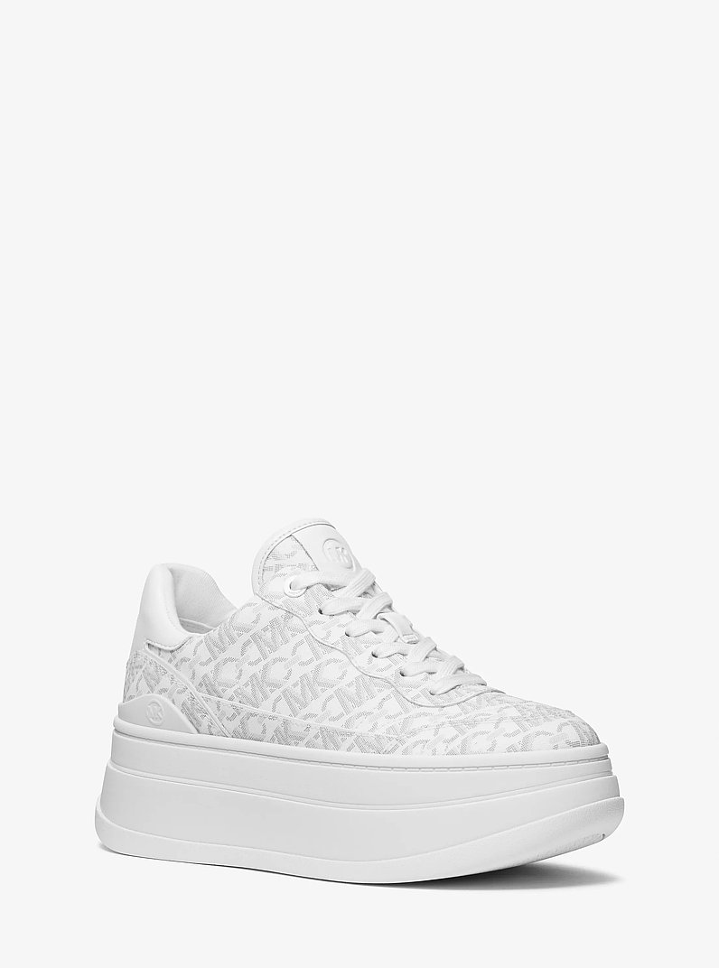 Espadrille &agrave; plateforme Hayes &agrave; logo signature Empire in BLANC OPTIQUE MULTI | Michael Kors