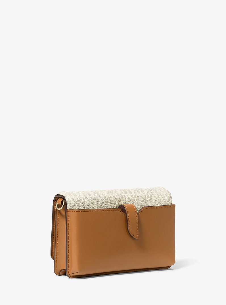 Jet Set Small Logo Smartphone Convertible Crossbody Bag in VANILLA/ACORN | Michael Kors