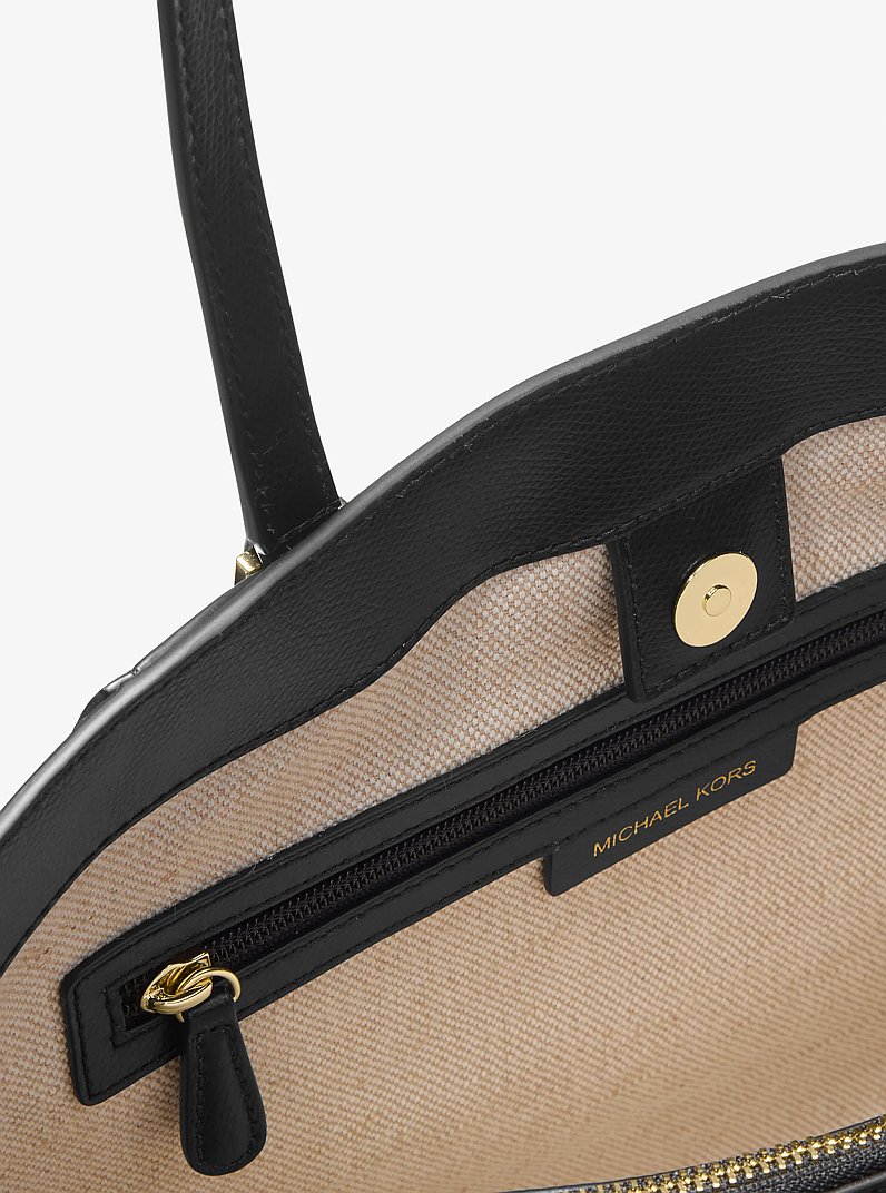 Taryn Large Cheetah Print Calf Hair and Leather Tote Bag in HUSK MULTI | Michael Kors