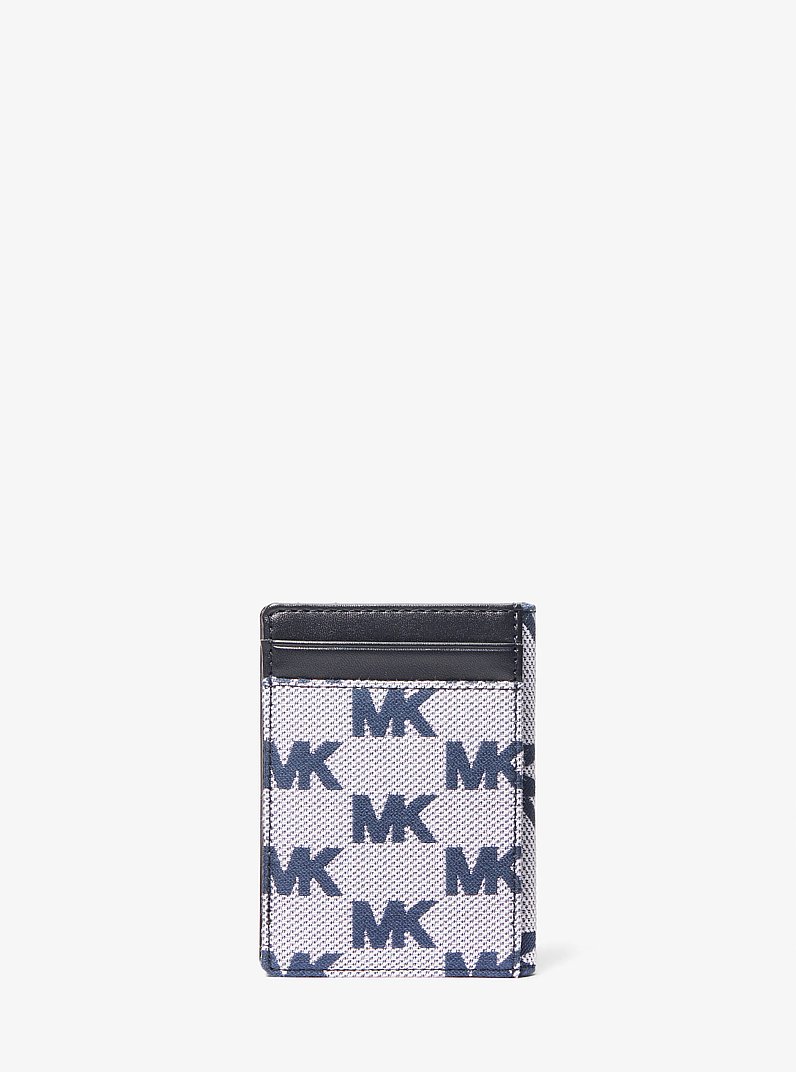 Billetera plegable Cooper con logotipo en jacquard in AZUL MARINO | Michael Kors
