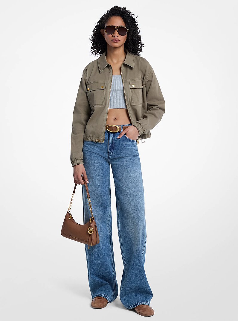 Stretch Cotton Chino Jacket in SAFARI GREEN | Michael Kors