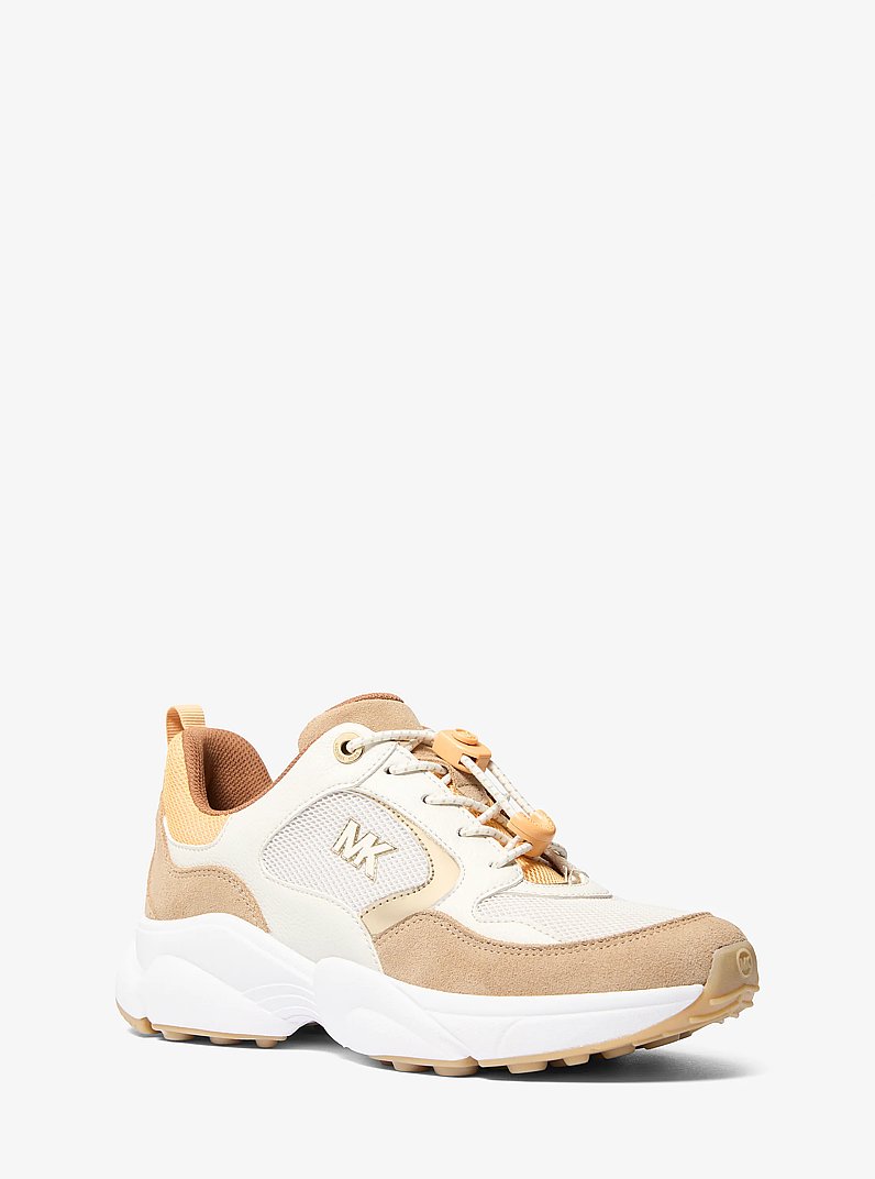 Jett Mixed-Media Trainer in HONEYWHEAT | Michael Kors