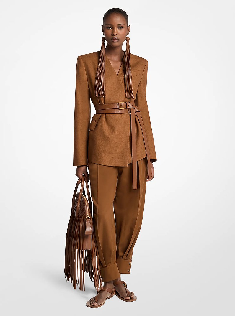 Cintur&oacute;n doble Allegra de piel in RAMA | Michael Kors