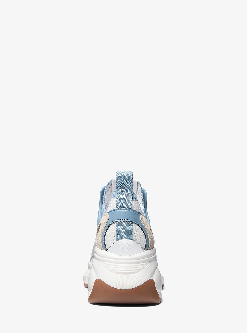 Zuma Color-Block Leather and Mesh Trainer in CHAMBRAY | Michael Kors