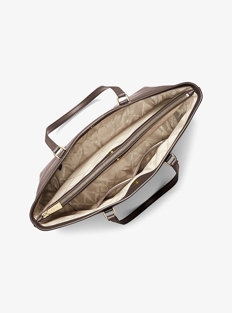 Bolso tote Temple grande de piel granulada in CHOCOLATE | Michael Kors