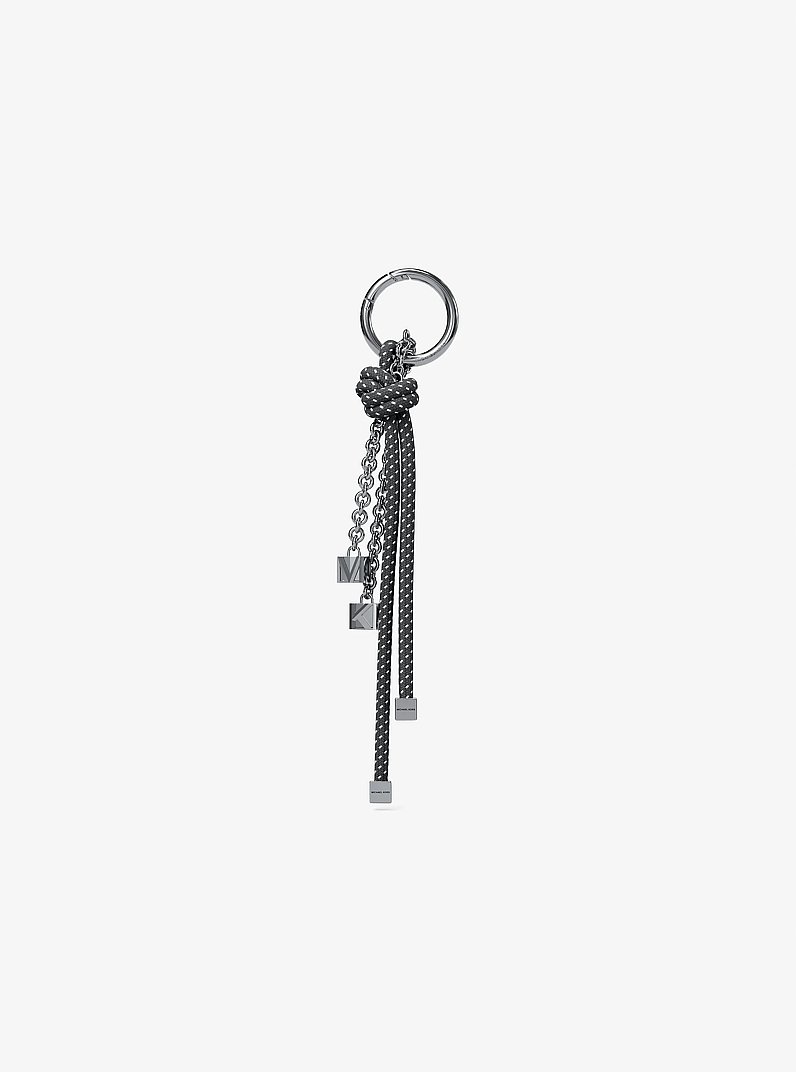 Adorno para bolso en tono plateado moteado con cord&oacute;n in GRIS PIEDRA | Michael Kors