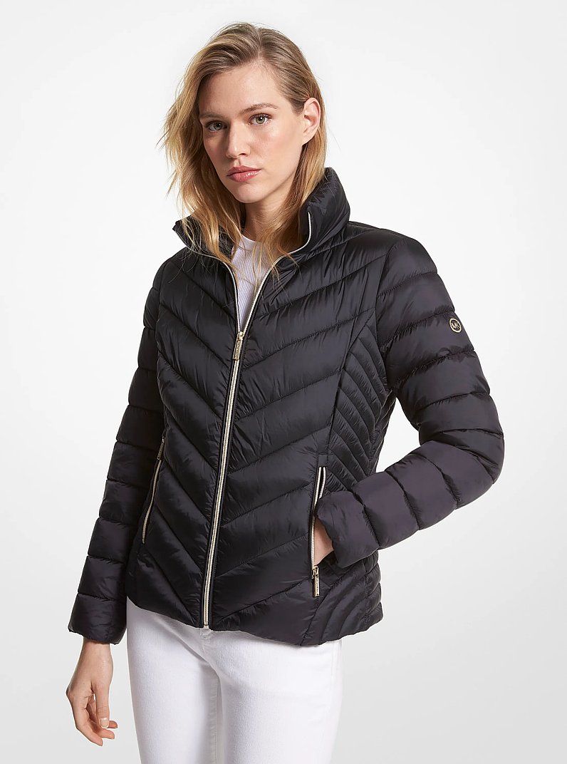 Quilted Nylon Packable Puffer Jacket in BLACK | Michael Kors