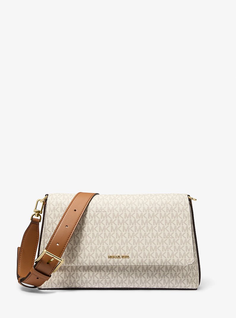 Grand sac fourre-tout Nessa &agrave; logo Signature in VANILLE/NOISETTE | Michael Kors