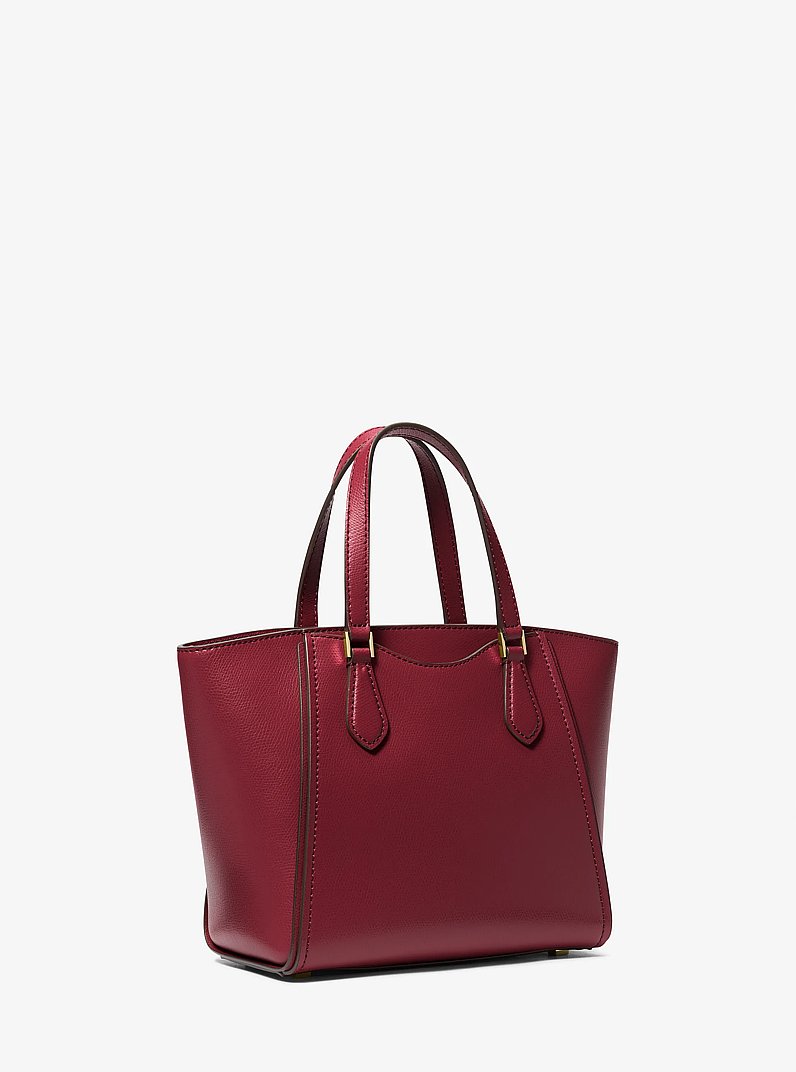Taryn Small Leather Convertible Crossbody Bag in DEEP RED | Michael Kors