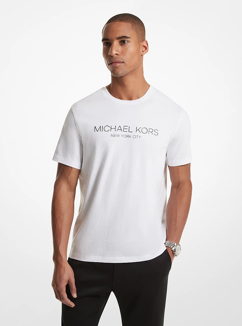 Camiseta gr&aacute;fica de algod&oacute;n con logotipo in BLANCO | Michael Kors