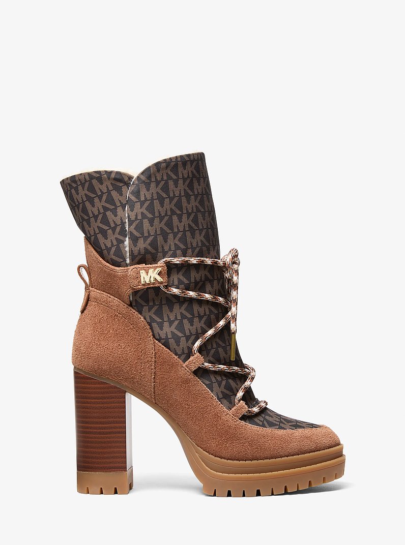 Botte &agrave; plateforme Culver en mat&eacute;riaux multiples in BRUN | Michael Kors