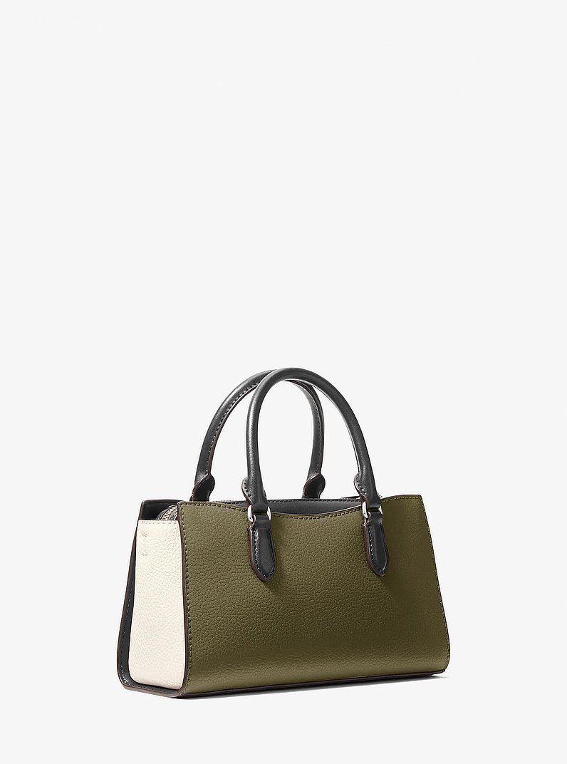 Arden Small Color-Block Leather Messenger Bag in OLIVE COMBO | Michael Kors