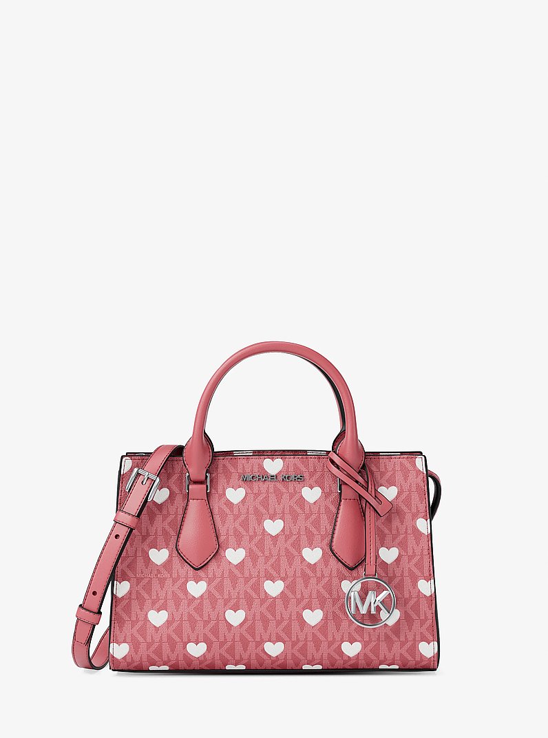 Sheila Small Embellished Signature Logo Satchel in HIBISCUS | Michael Kors