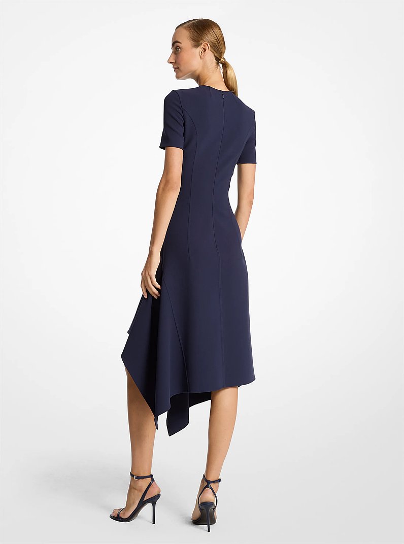 Double Faced Stretch Wool Barathea Handkerchief Dress in MARITIME | Michael Kors