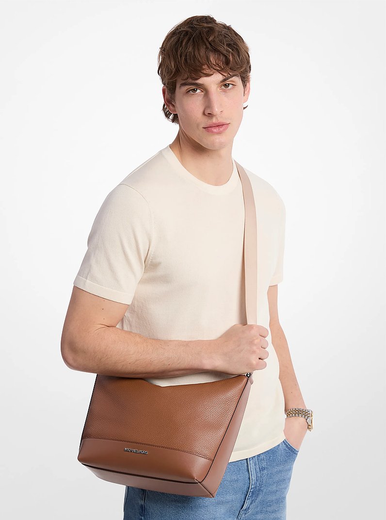 Cooper Pebbled Leather Crescent Bag in LUGGAGE | Michael Kors