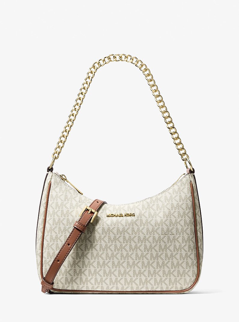 Jet Set Travel Large Signature Logo Convertible Crossbody Bag in VANILLA | Michael Kors