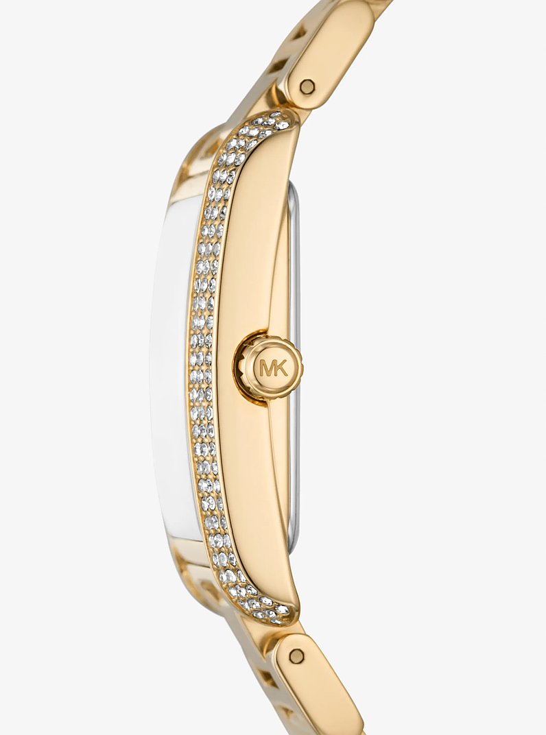 Oversized Emery Pav&eacute; Gold Tone Watch in GOLD | Michael Kors