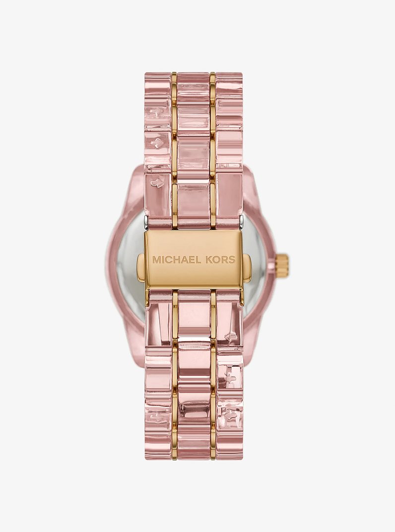 Ritz Pav&eacute; Pink-Tone and Acetate Watch in PRIMROSE | Michael Kors