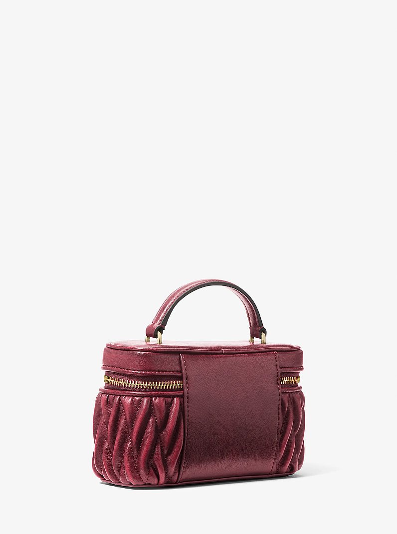 Vivi Small Matelass&eacute; Burnished Vanity Crossbody Bag in BORDEAUX | Michael Kors