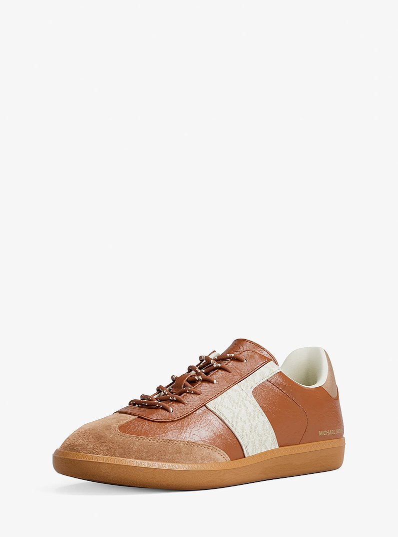 Sneaker Jovie aus Leder und Signature-Logostoff in LUGGAGE | Michael Kors