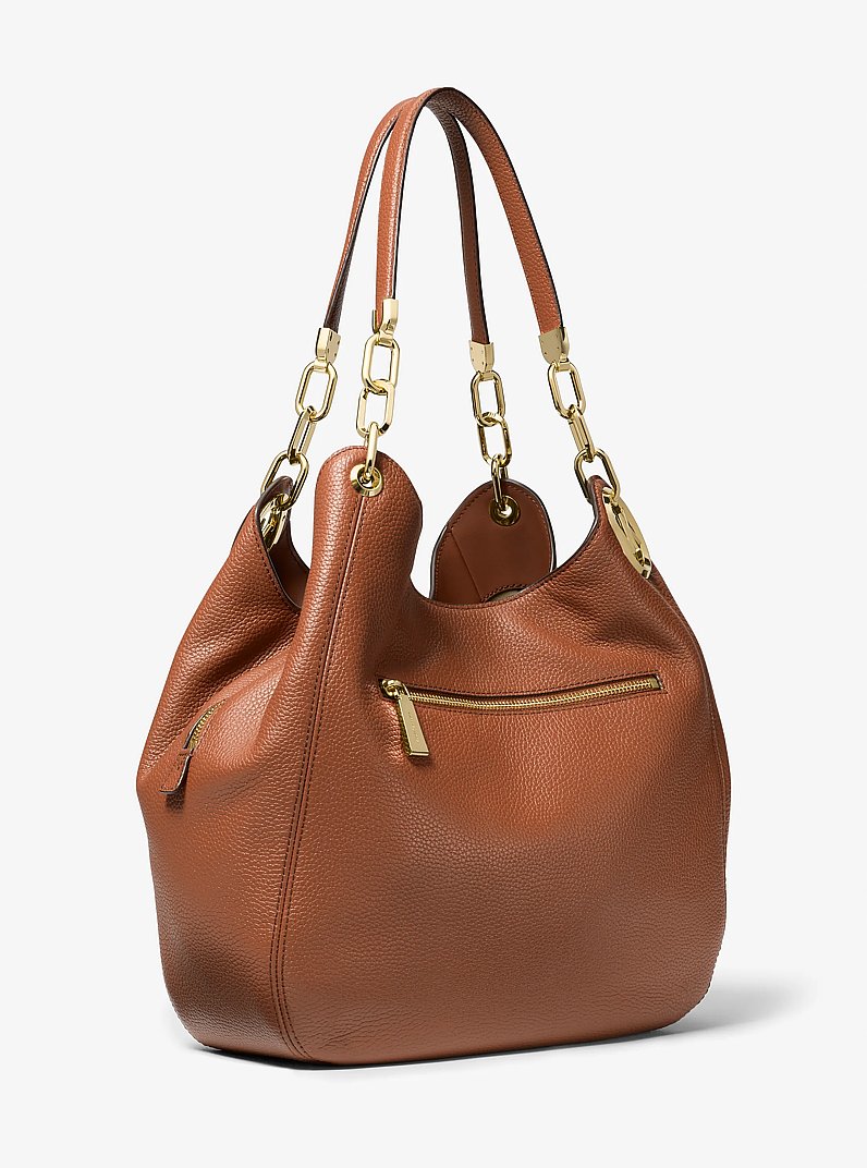Bolso de hombro Lillie grande de piel granulada in LUGGAGE | Michael Kors