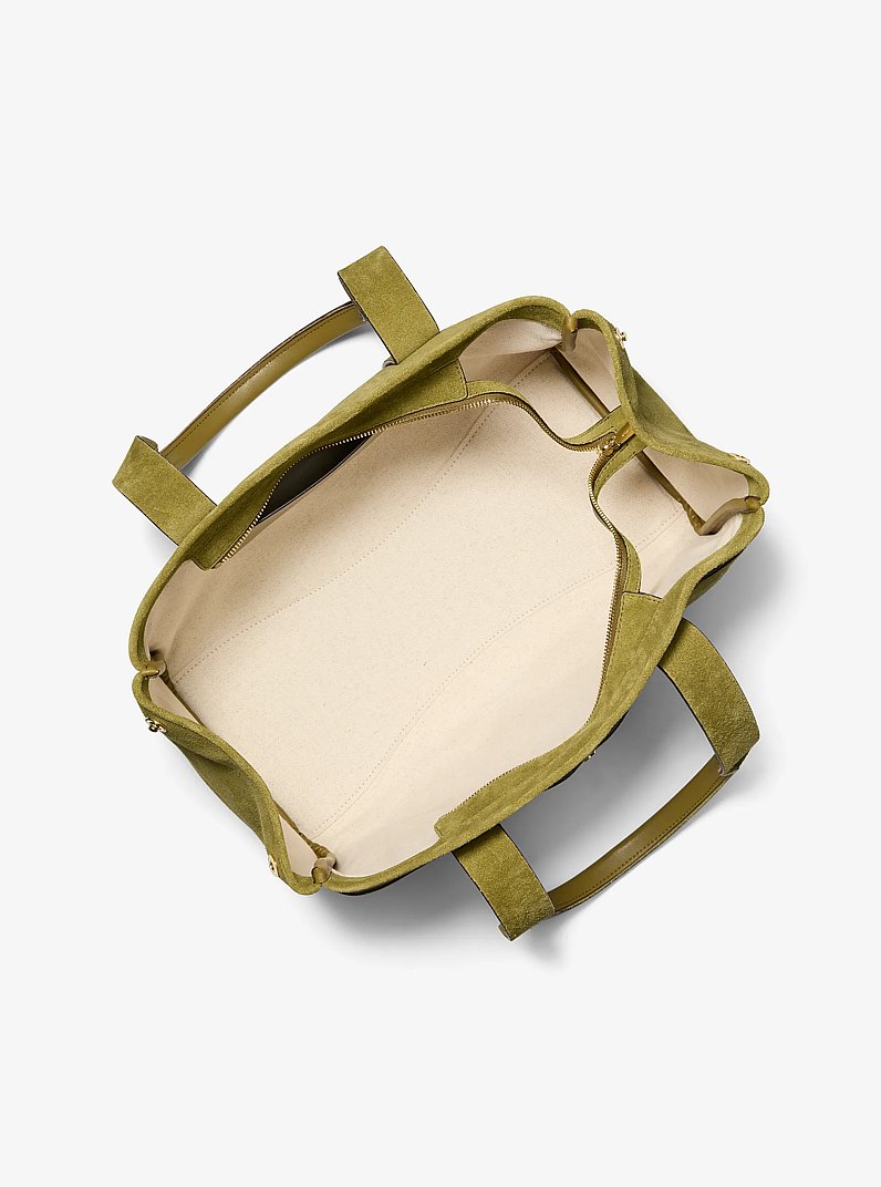Romee Large Suede Tote Bag in PISTACHIO | Michael Kors