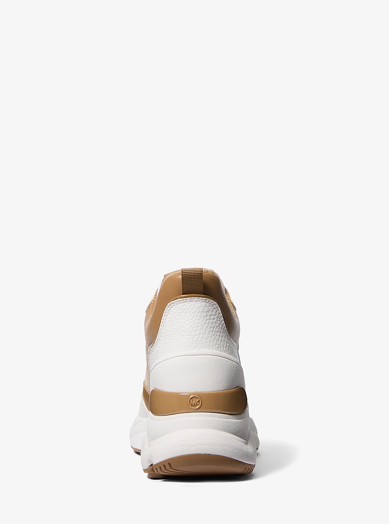 Katrina Mixed-Media Trainer in HUSK | Michael Kors