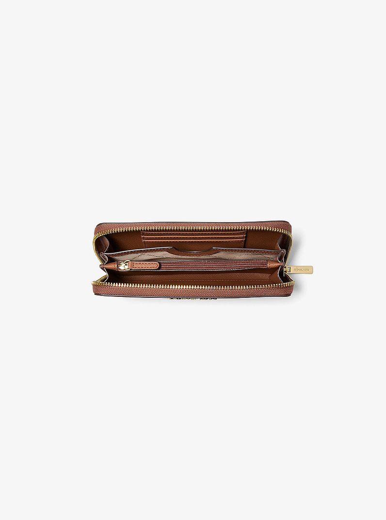 Portefeuille Jet Set van saffianoleer, middelgroot in LUGGAGE | Michael Kors