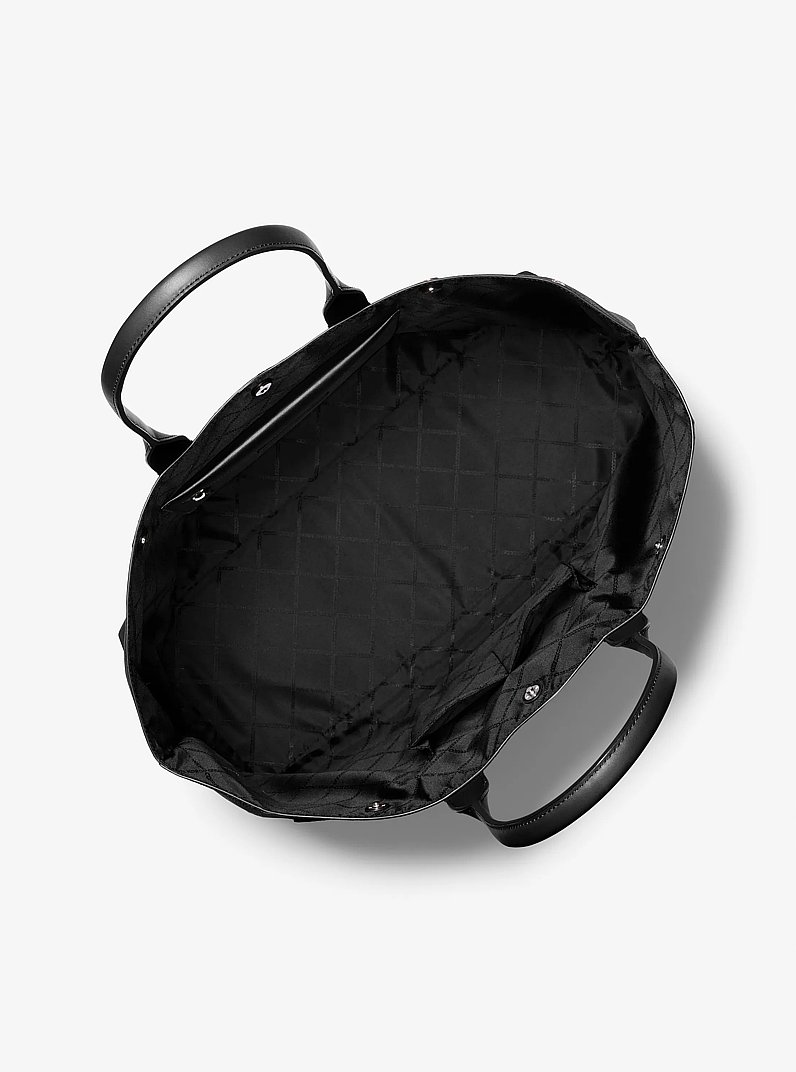 Hudson Oversized Leather Tote Bag in BLACK | Michael Kors