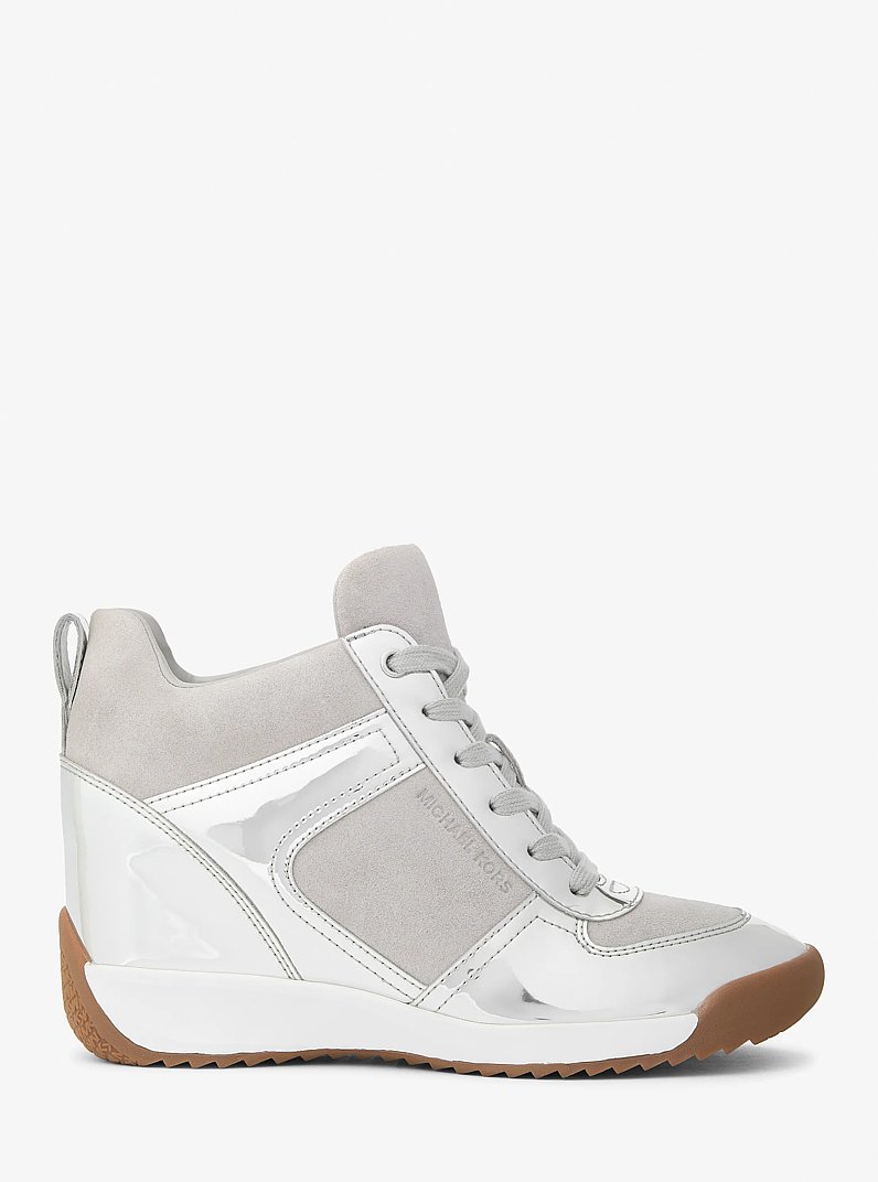 Nikko S2 Metallic Wedge Trainer in SILVER | Michael Kors