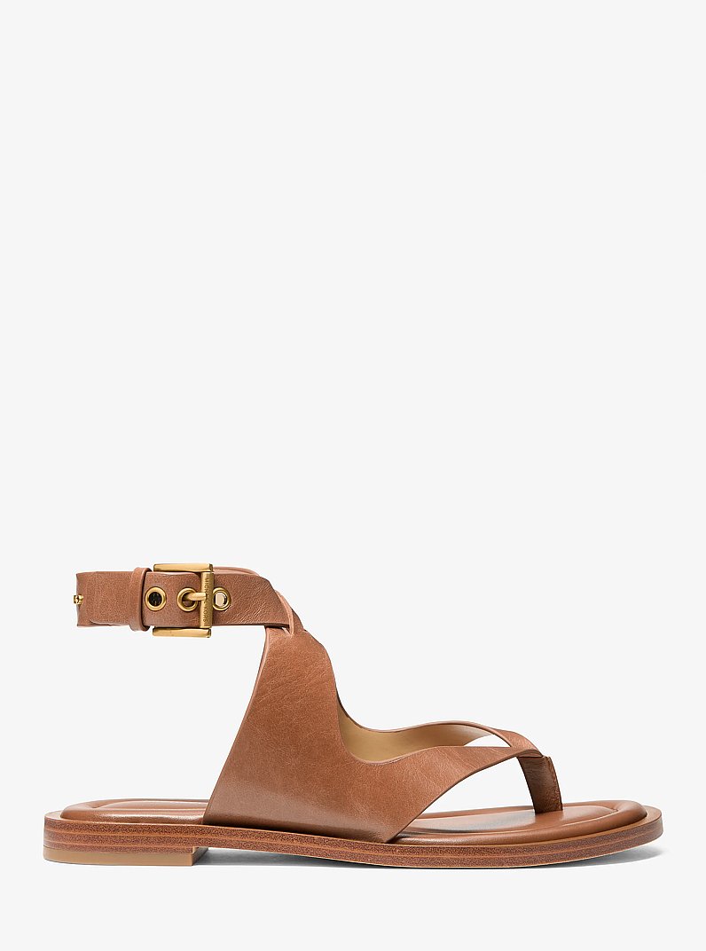 Wickelsandale Irene aus Leder in LUGGAGE | Michael Kors