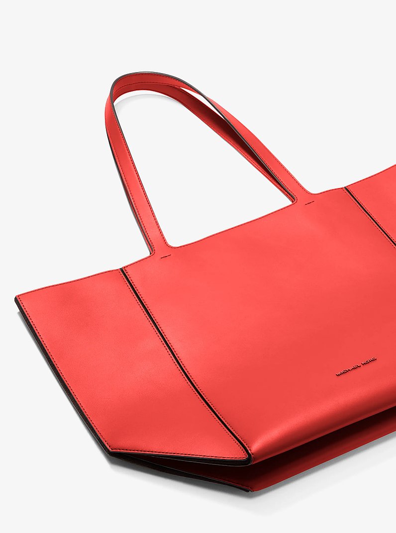 Jordi Large Leather Tote Bag in BURNT SIENNA | Michael Kors