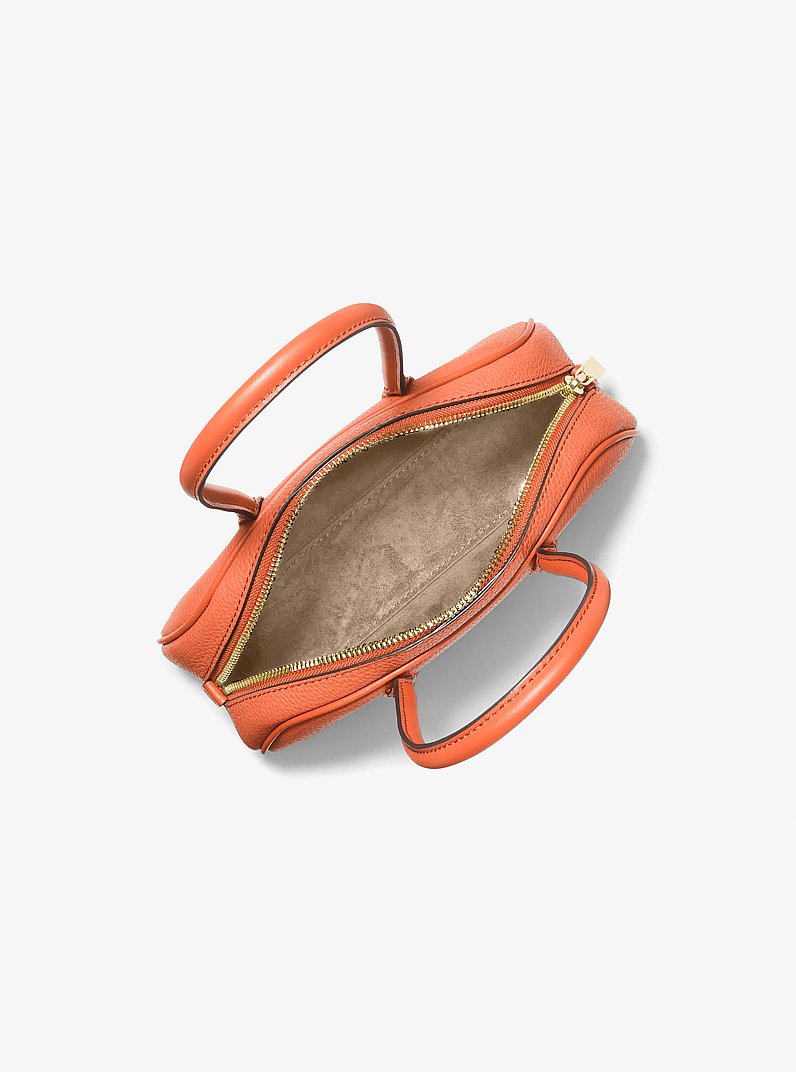 Lulu Small Pebbled Leather Satchel in OPTIC ORANGE | Michael Kors